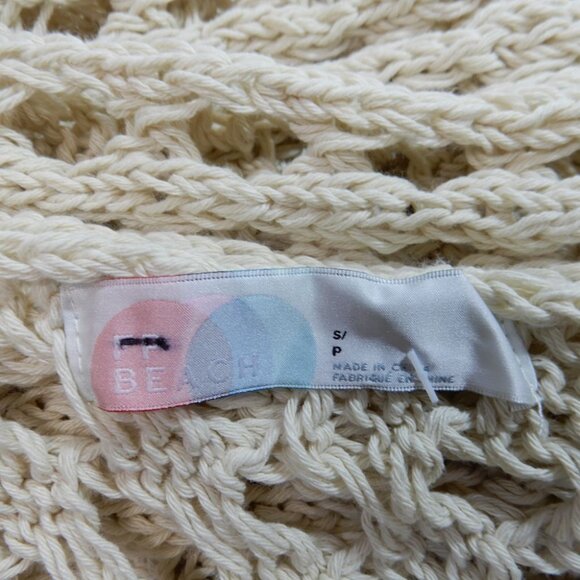 FREE PEOPLE Beach Sahara Sweater Midi Cover up DRESS Size S Cream Seed Pearl NEW - Picture 4 of 9